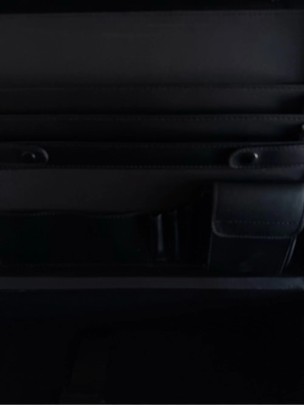 Professional Black Leather Briefcase with Silver Hardware